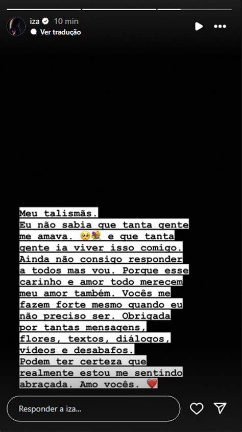 Iza Agradece Apoio Após Traição