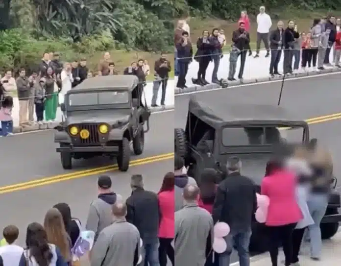 Jipe militar atropela pedestres