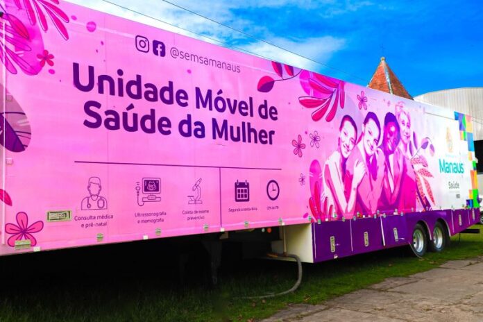 Unidade Móvel de Saúde da Mulher realiza atendimentos gratuitos em Manaus.