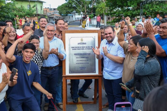 Governador Roberto Cidade inaugura nova ponte do Programa Estadual de Construção de Pontes em Manaus.