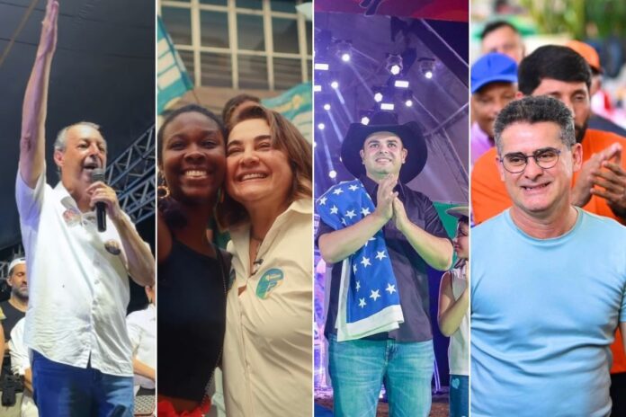 Pesquisa Real Time Big Data no Amazonas mostra Omar Aziz com 34%, Roberto Cidade com 22% e Maria do Carmo com 21%.
