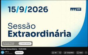 Transmissão de Sessão Extraordinária STF - Canal Oficial no Youtube