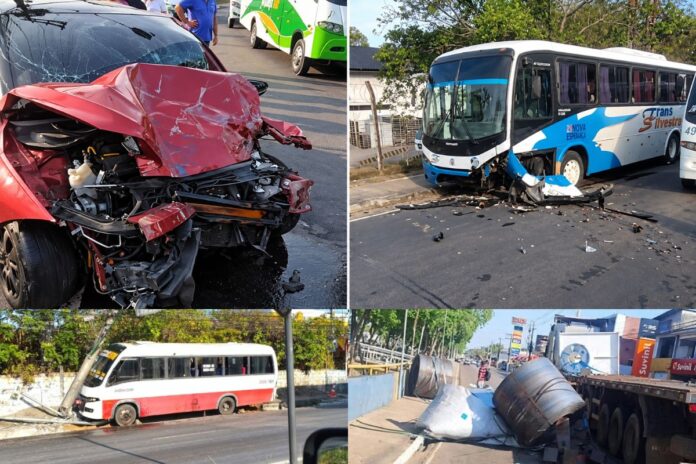 Três acidentes de trânsito são registradas em Manaus