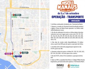 Trânsito no Sou Manaus 2026 terá interdições, desvios e reforço de 83 linhas de ônibus.