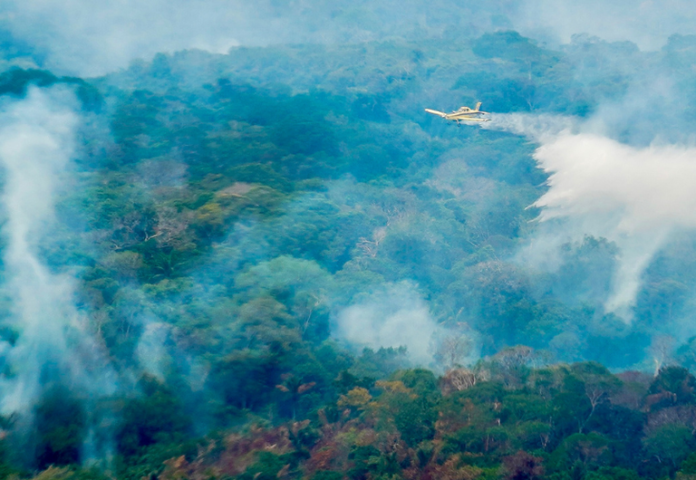 Incêndios no Amazonas recebem reforço de aeronaves e brigadistas mobilizados pelo Governo Federal.
