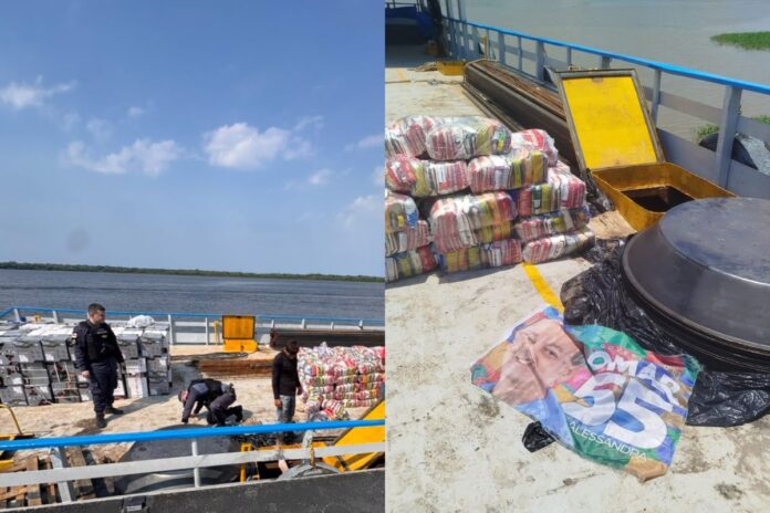 Balsa com cestas básicas é apreendida no interior do Amazonas
