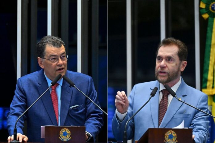 Senadores eleitos Amazonas Eduardo Braga e Plínio Valério após apuração das Eleições 2026.
